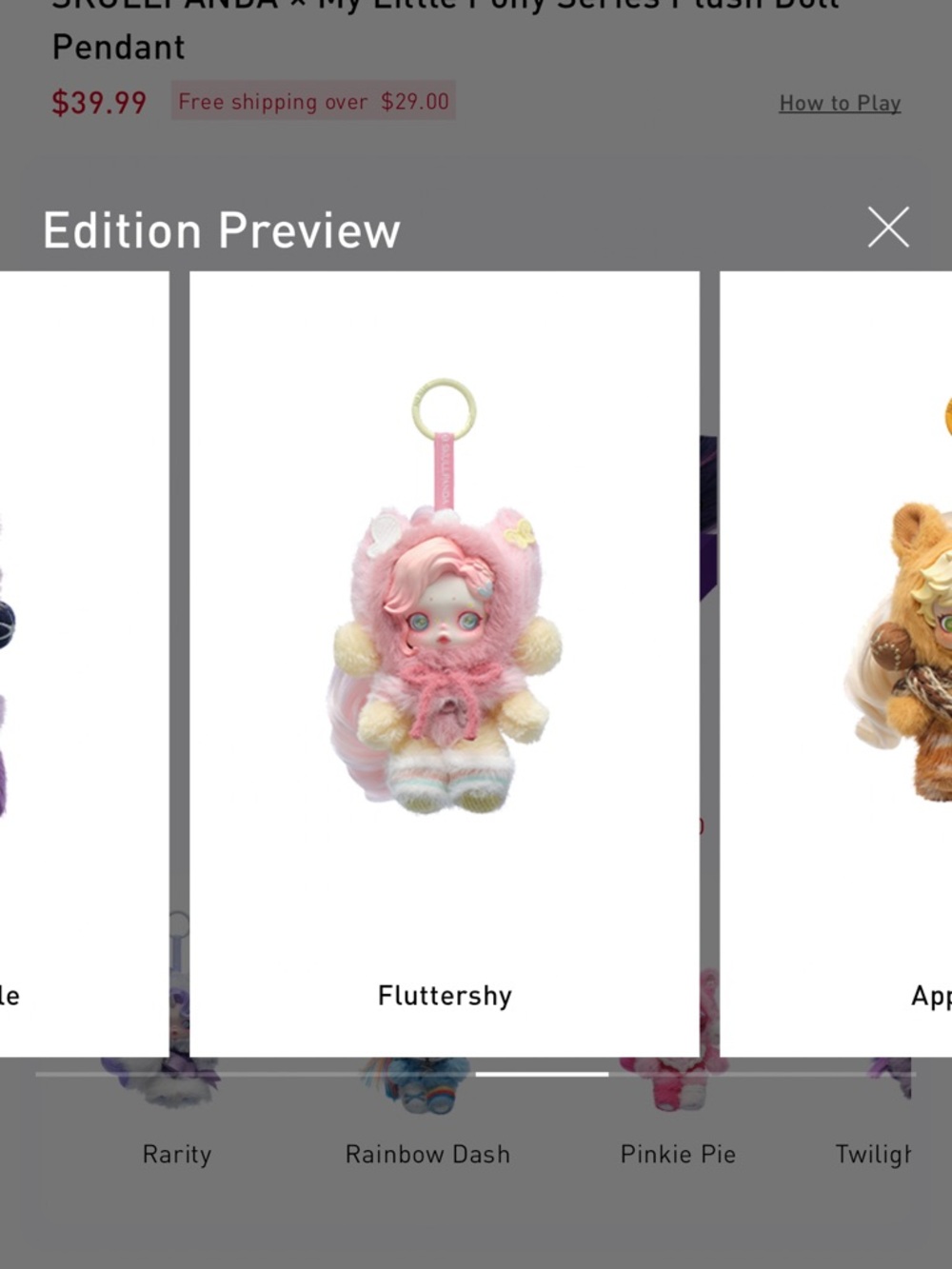 Pop Mart Skullpands x My Little Pony Series Fluttershy NIB